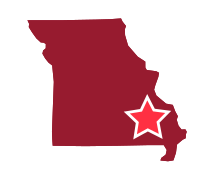 Map image of Southeast Missouri