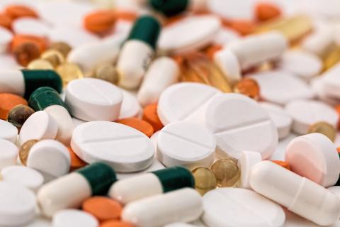 Pharmacies Stock photo of assorted pills and capsules